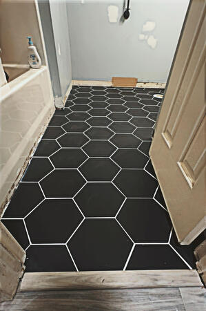 Beautiful Bathroom tile floor!